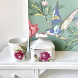 Limoges porcelain toiletry bottles decorated with roses