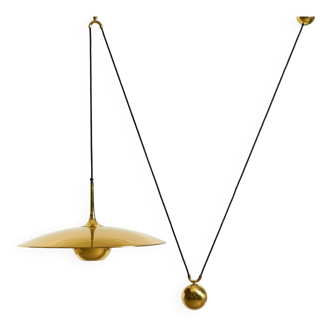 1980s brass Florian Schulz Onos 55 pendant lamp with adjustable pulley