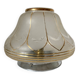 Art Deco ceiling light in frosted glass and gilding
