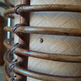 Cylindrical rattan lamp by Louis Sognot