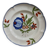 Old ceramic plate with Quimper flower decoration