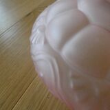 Art Deco pendant lamp in pink frosted glass