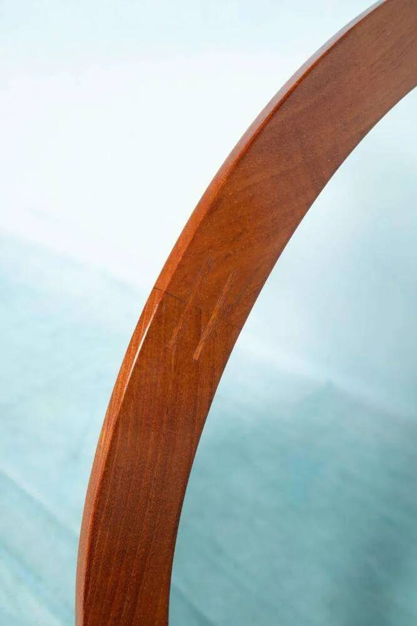 Vintage round mirror Aksel Kjersgaard, Danish teak design.