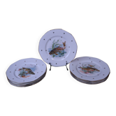 Lot de 9 assiettes plates Limoges service Poissons