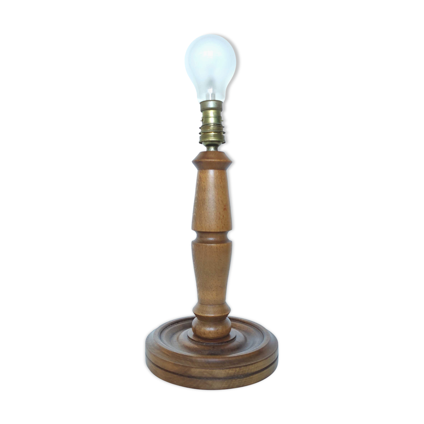 Turned wooden lamp foot