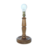 Pied de lampe en bois tourné