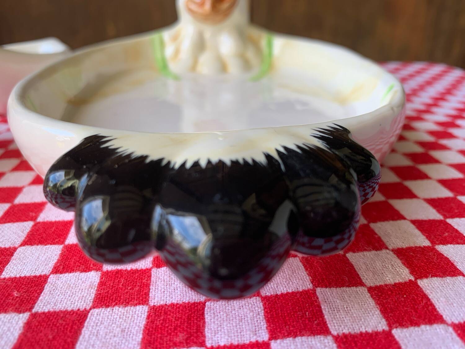 Dish and egg cups with chick designs