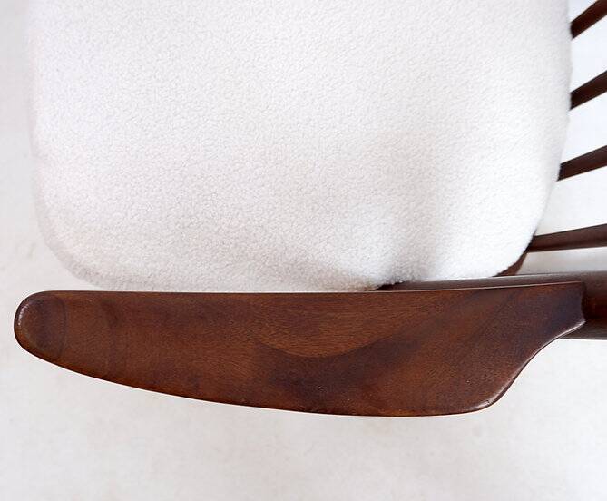 Rocking chair by Frank Reenskaug for Bramin, 1960s - New White Boucle Fabric