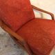 Fauteuil vintage mid-century pieds compas style scandi