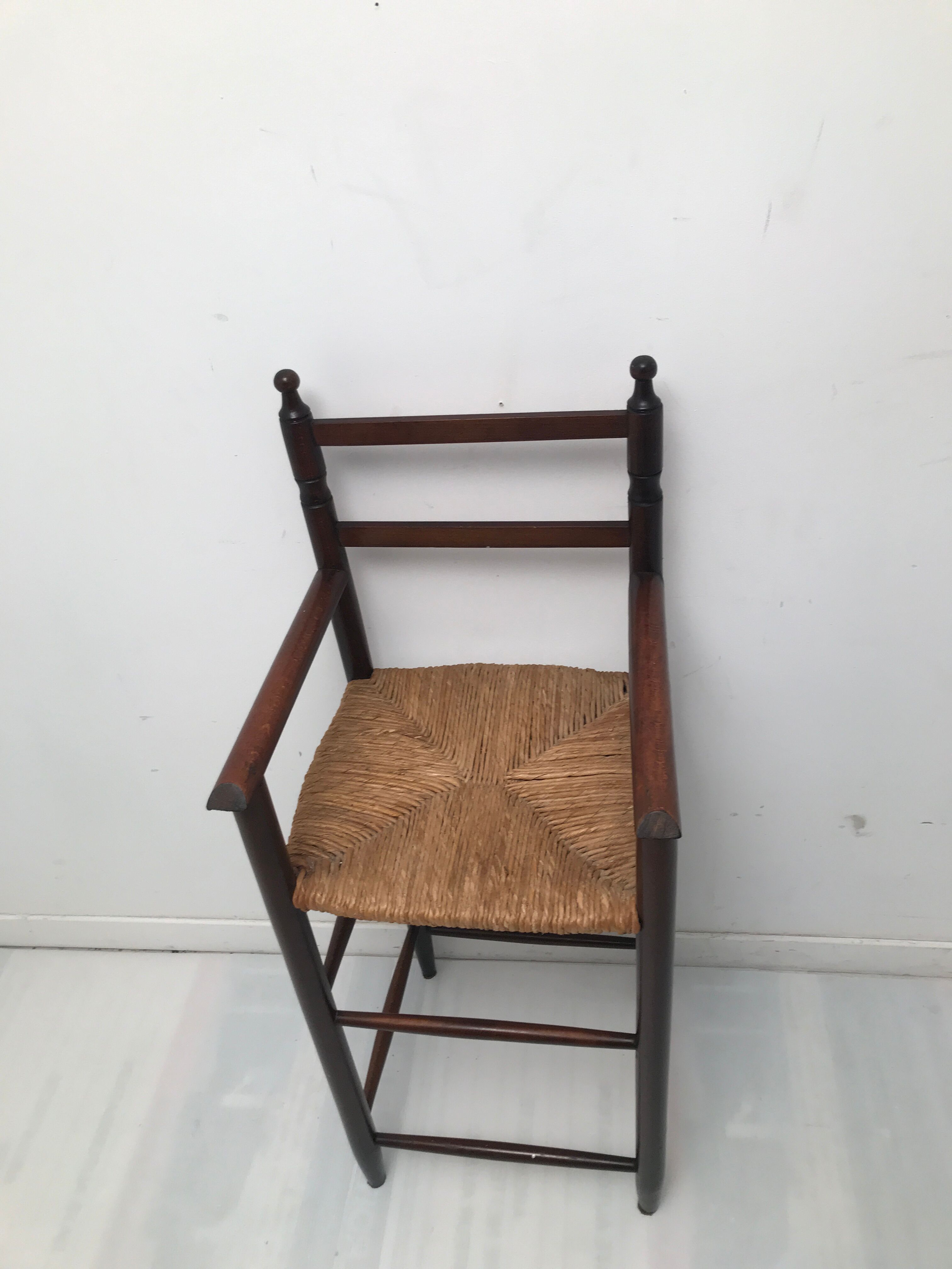 High straw chair child 50/60 years
