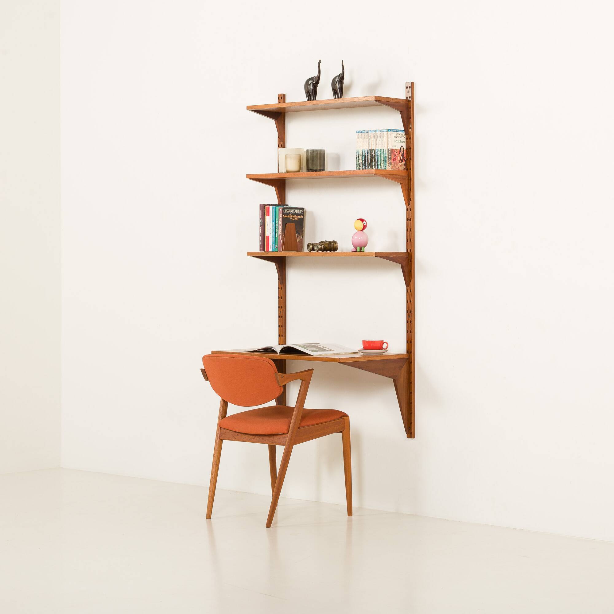 Poul Cadovius shelving unit with a desk, 1960s