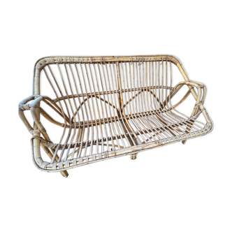 Wicker sofa bench