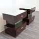 Macassar ebony bedside tables, cubic design, 1980s, set of 2.