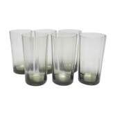 Set of 6 glasses in smoked glass 70s
