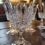 Set of 9 fine cut crystal stemmed glasses - France, circa 1950