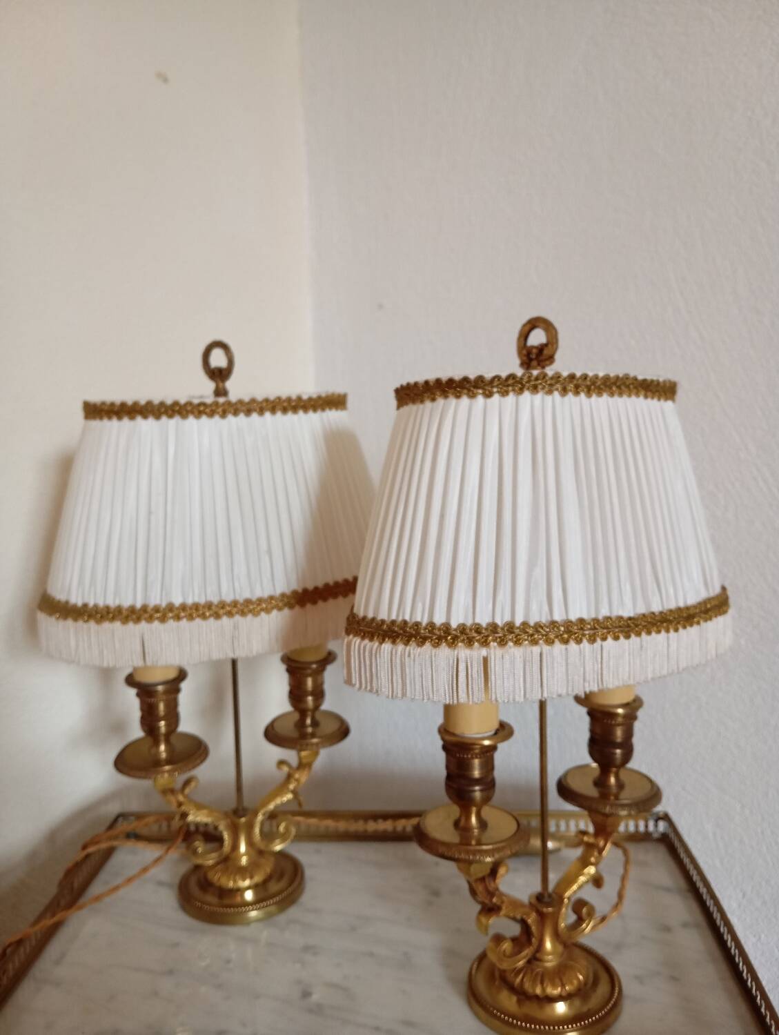 Paire de lampes bouillotte
