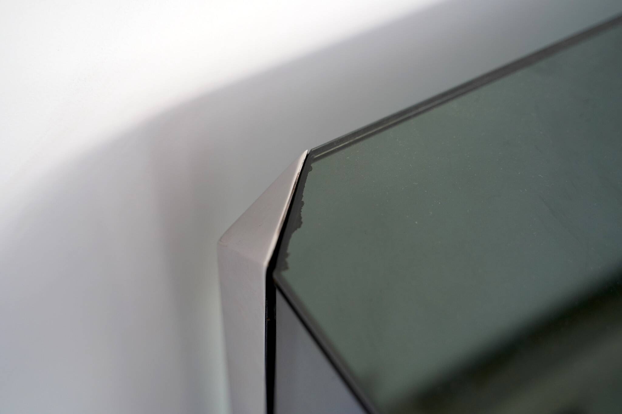 Vintage glass and chrome cabinet by Willy Rizzo for Mario Sabot. Italy 1970