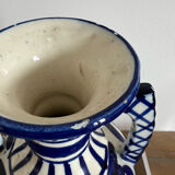 Blue-patterned ceramic vase