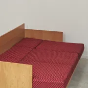 Folding bench Daybed sofa red and black fabric Libena Ex Teh