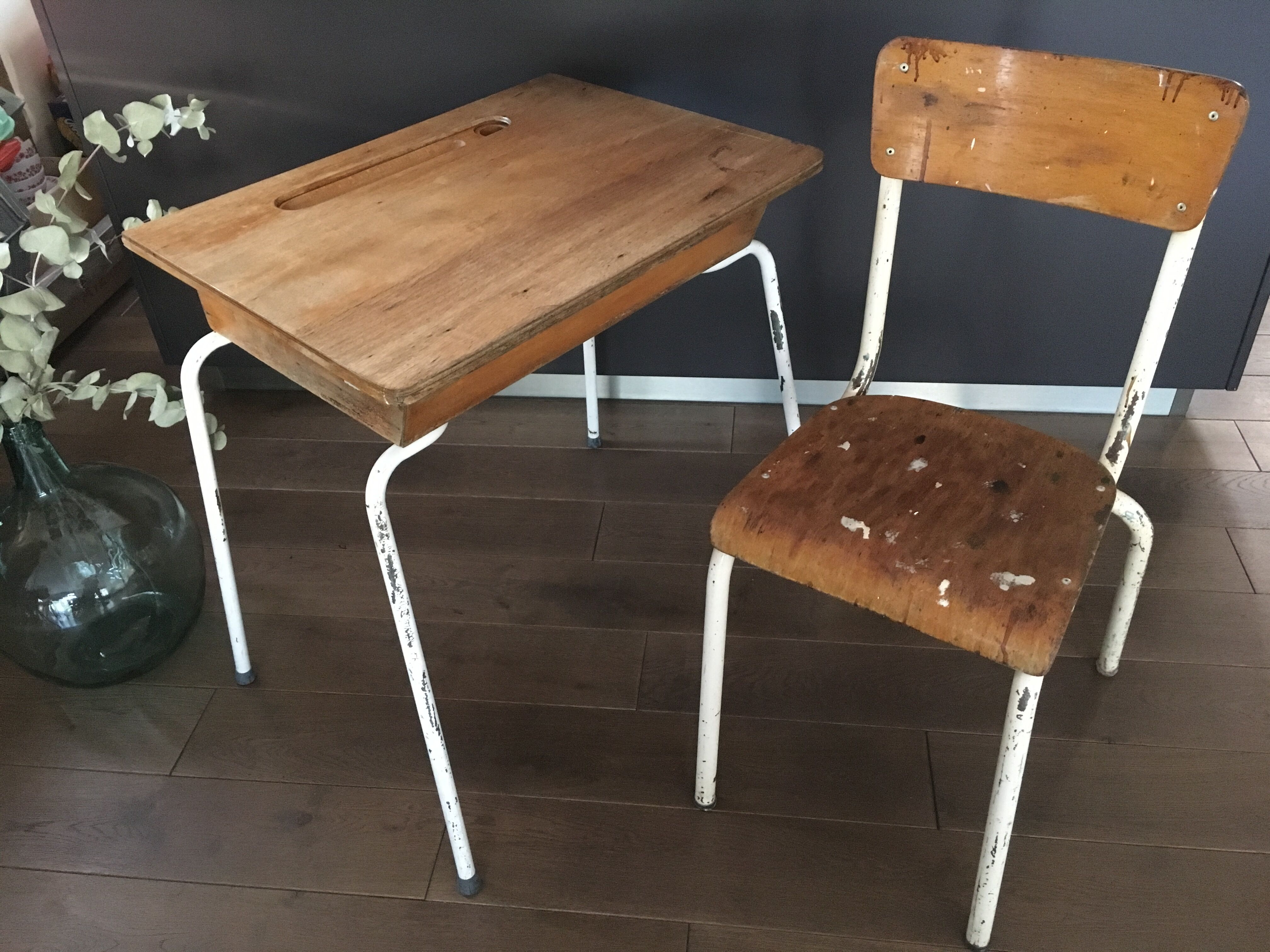 Foldable desk and Chair vintage