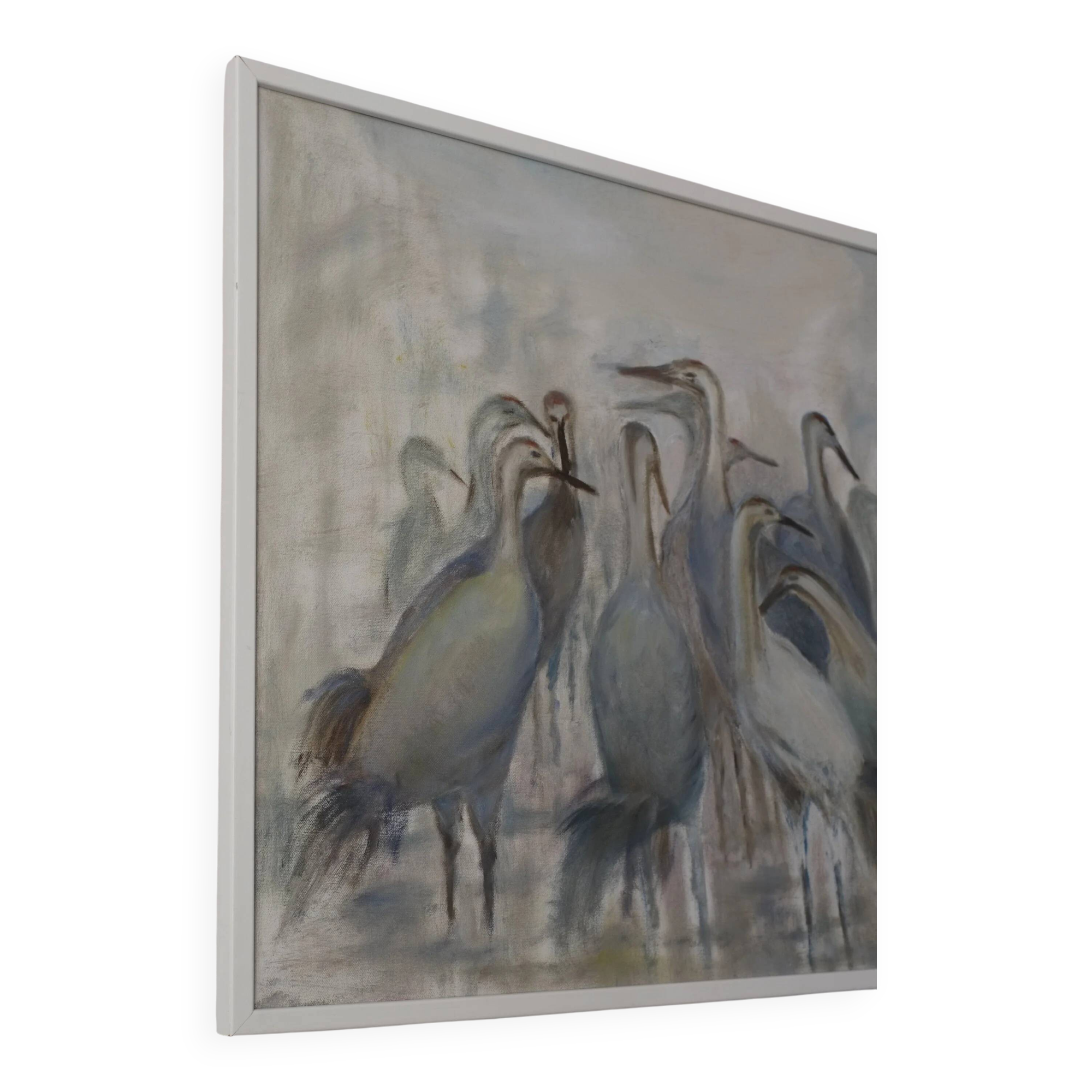 Vintage oil painting "Birds" | Sweden
