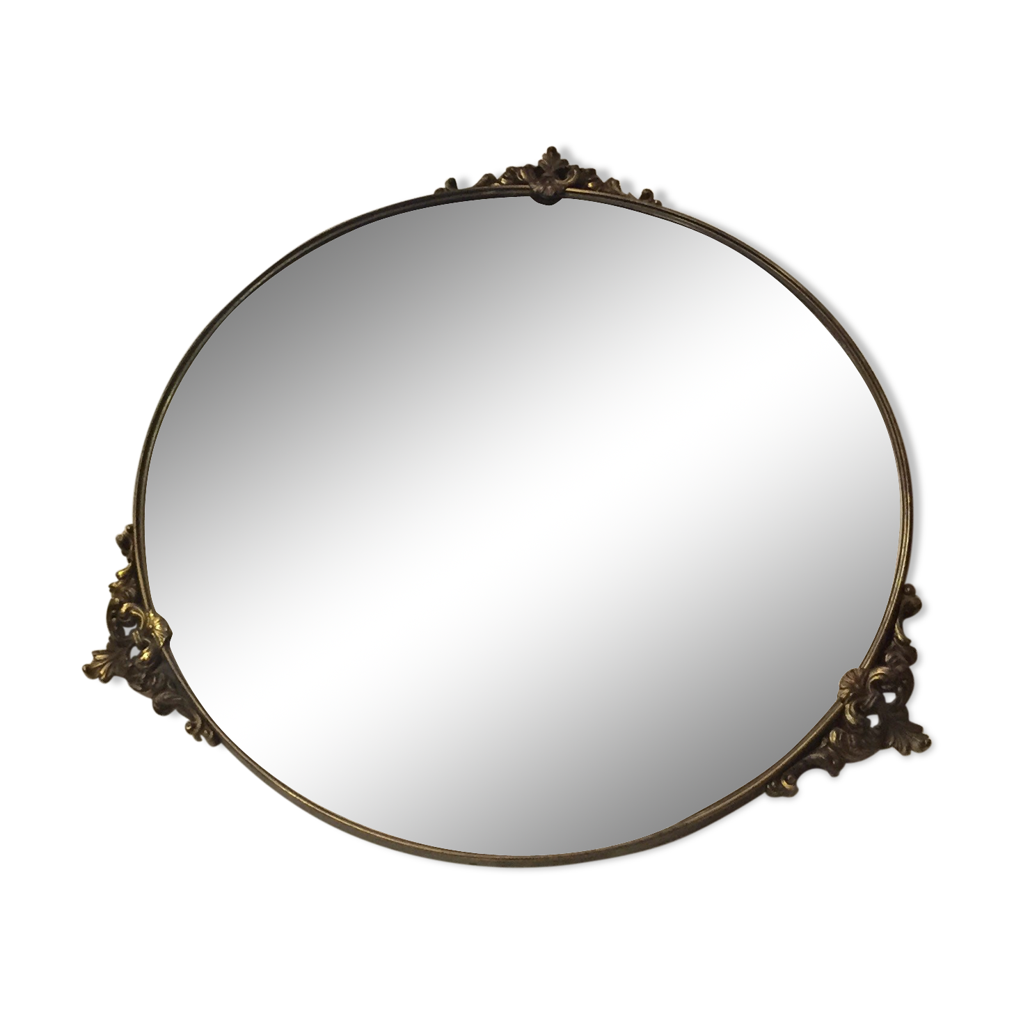 Round mirror in bronze 60x60cm