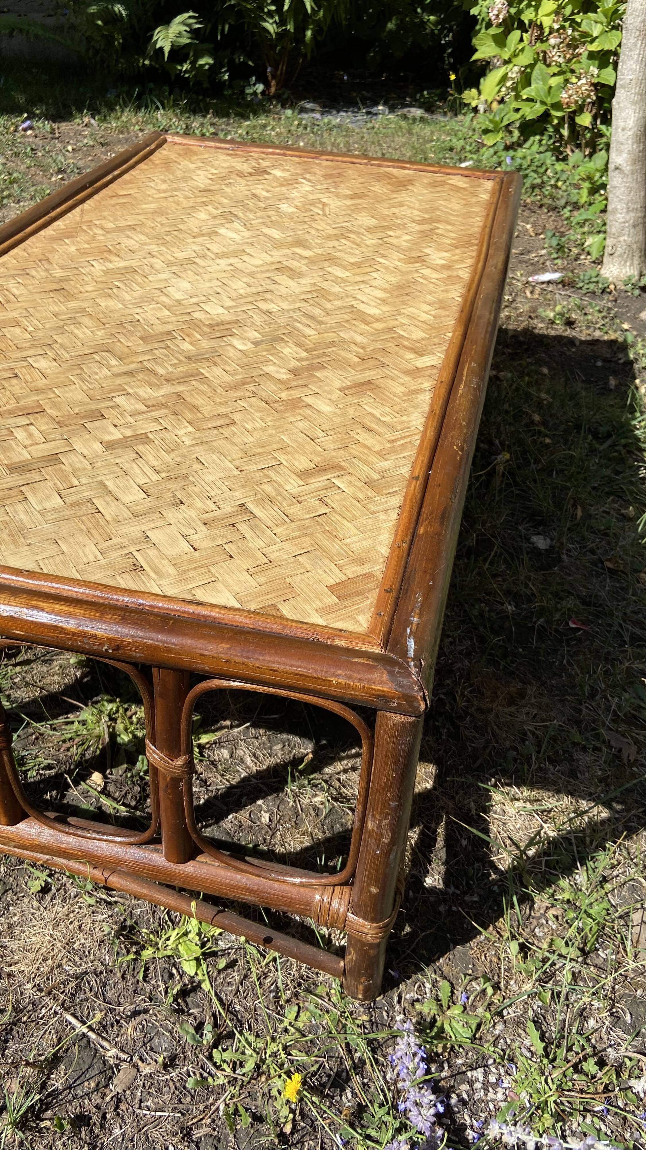 Vintage rattan coffee table