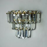 Kinkeldey wall light, cut crystals, 3 levels, Germany, 1970