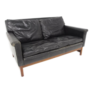 Canapé scandinave en cuir 2 places,