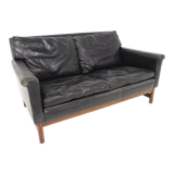Scandinavian leather sofa 2 seater, Sweden, 1950