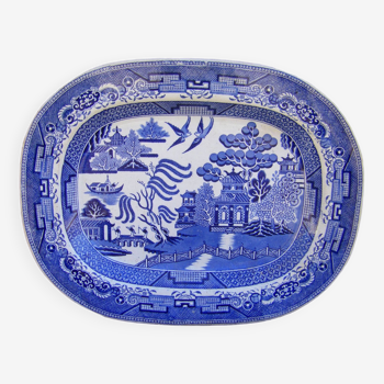 grand plat en ceramique anglaise ancienne motif japonisant
