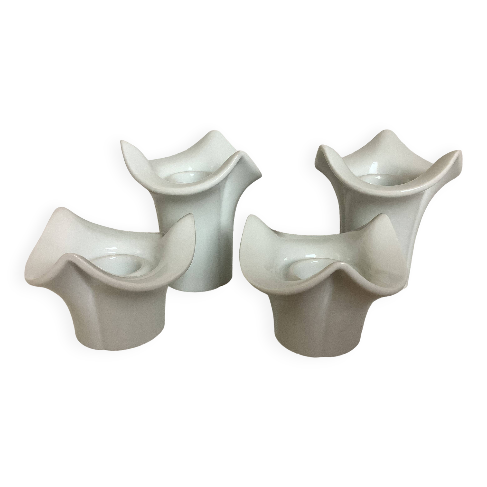 Four white candle holders KPM bavaria Germany