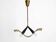 Mid Century brass ceiling lamp with a curved perforated sheet lampshade