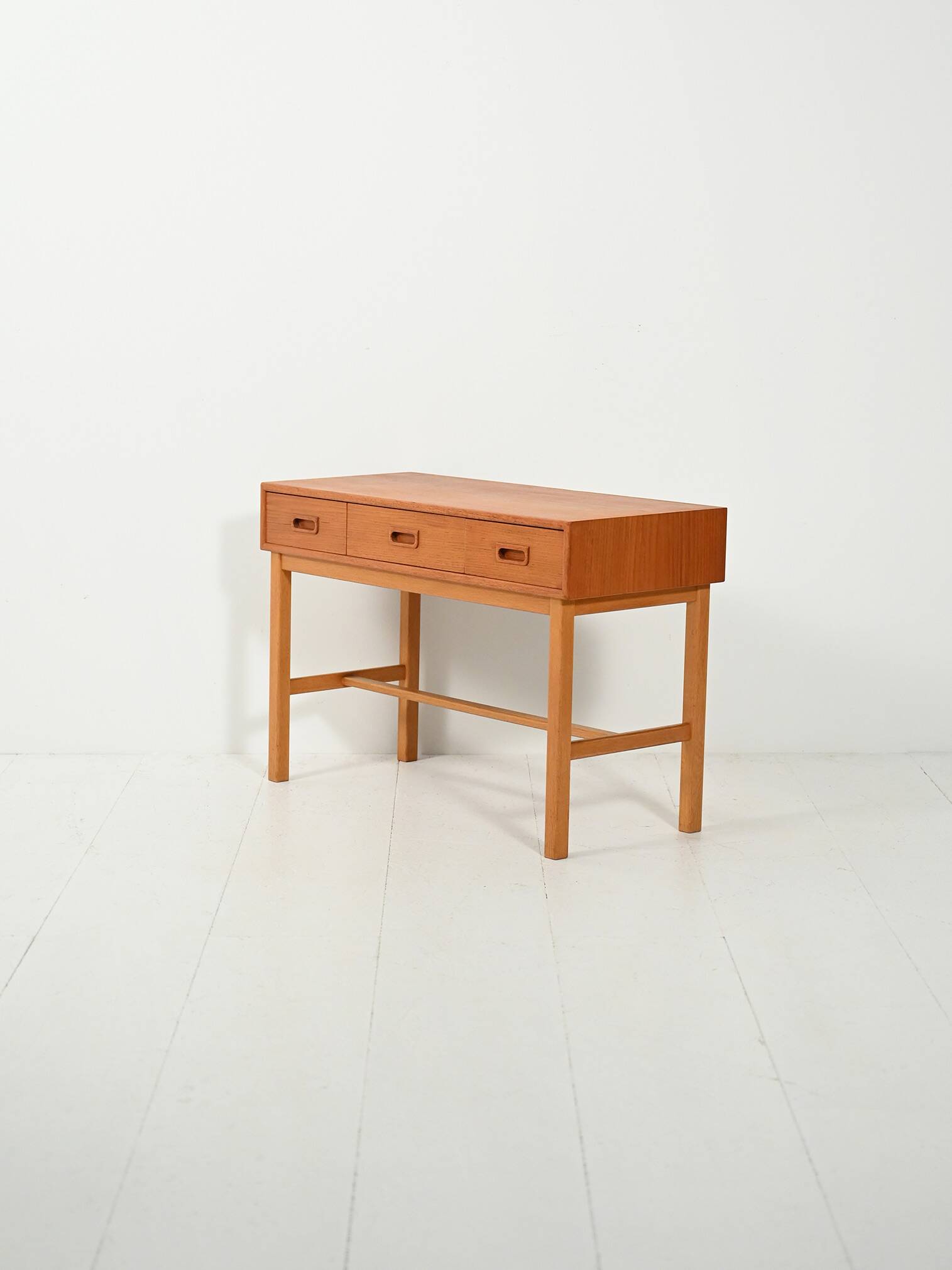 Swedish entryway cabinet in teak and oak