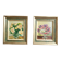 Pair of oils on panel "bouquet of yellow roses" and "bouquet of anemones"