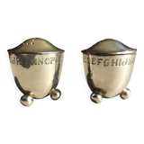 silver-plated salt and pepper shaker set