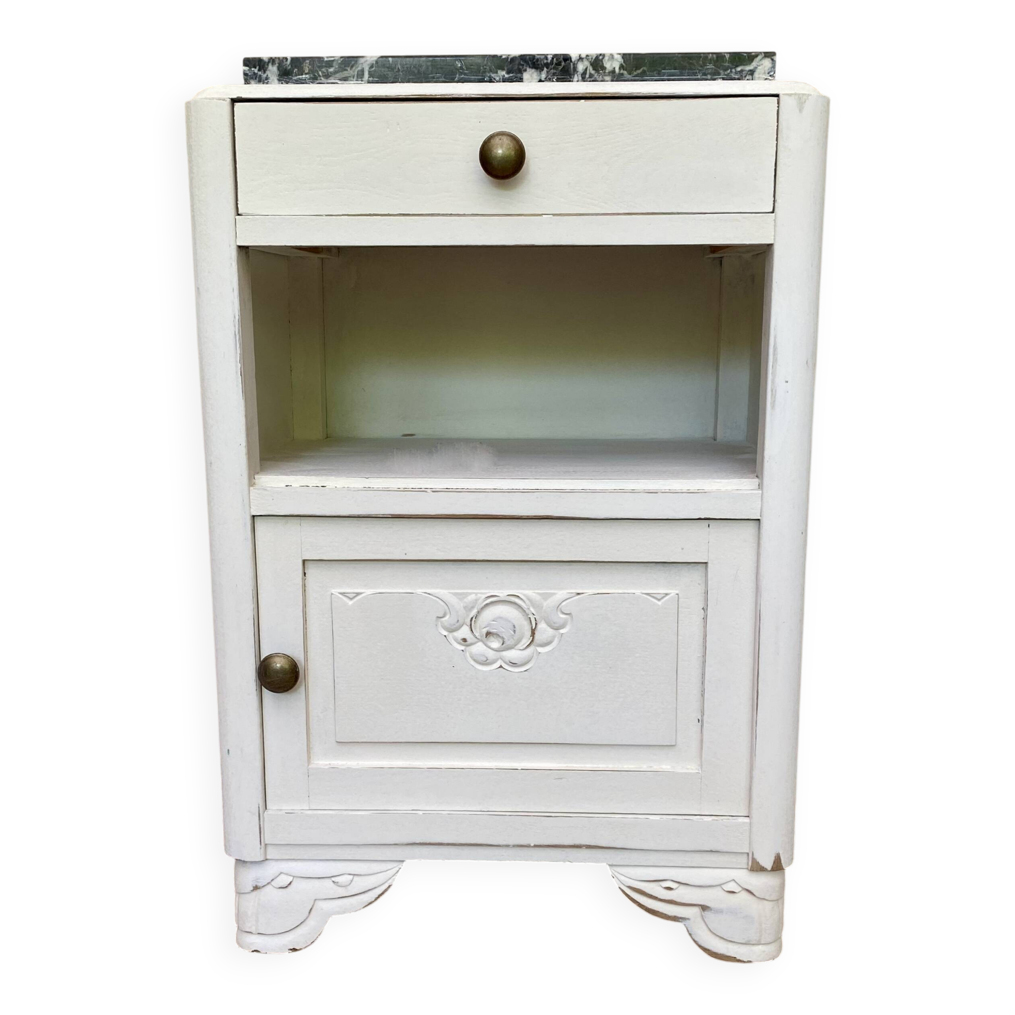 Wood and marble bedside table, 1940