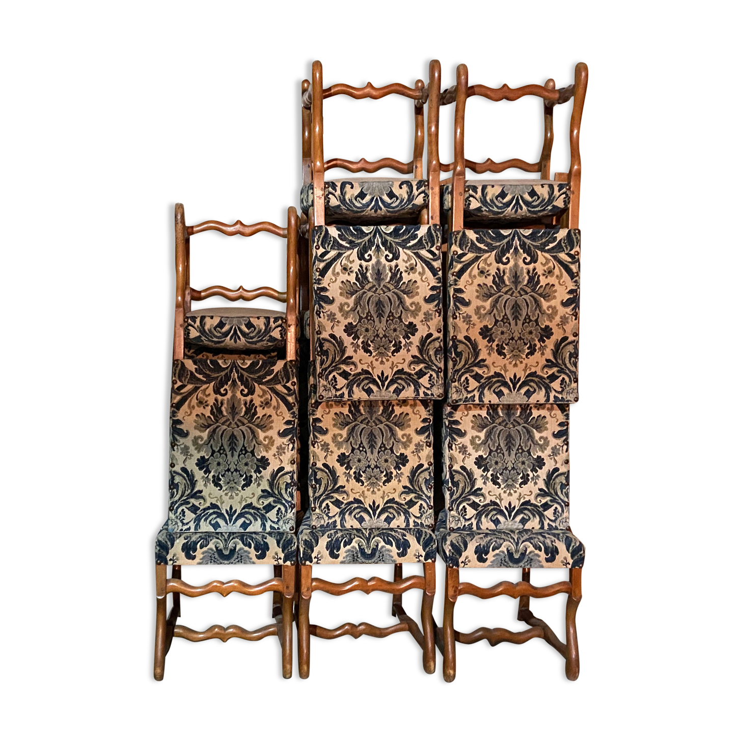 8 Louis XIII sheepbone chairs