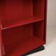 Double-face rotating display cabinet in red lacquer by Arflex, 1980s
