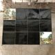 Old Coffee Table Wrought Iron Black & Gold + Tray Ceramic Tiles Vintage