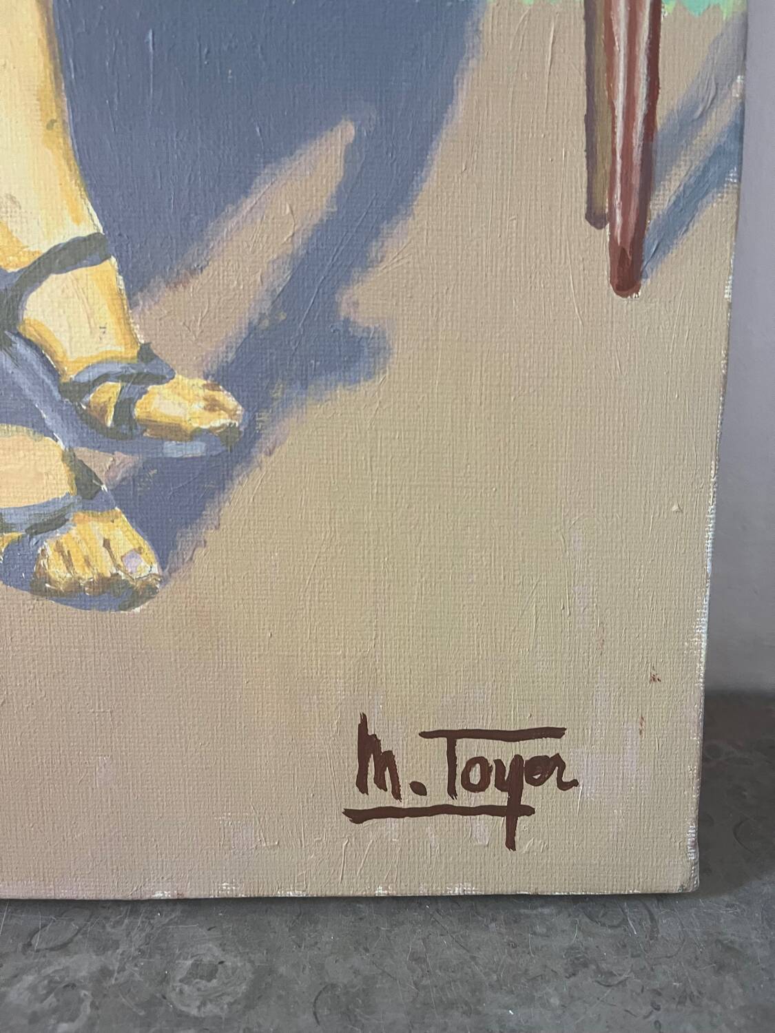 "The Love Novel", oil on canvas signed M. Toyer