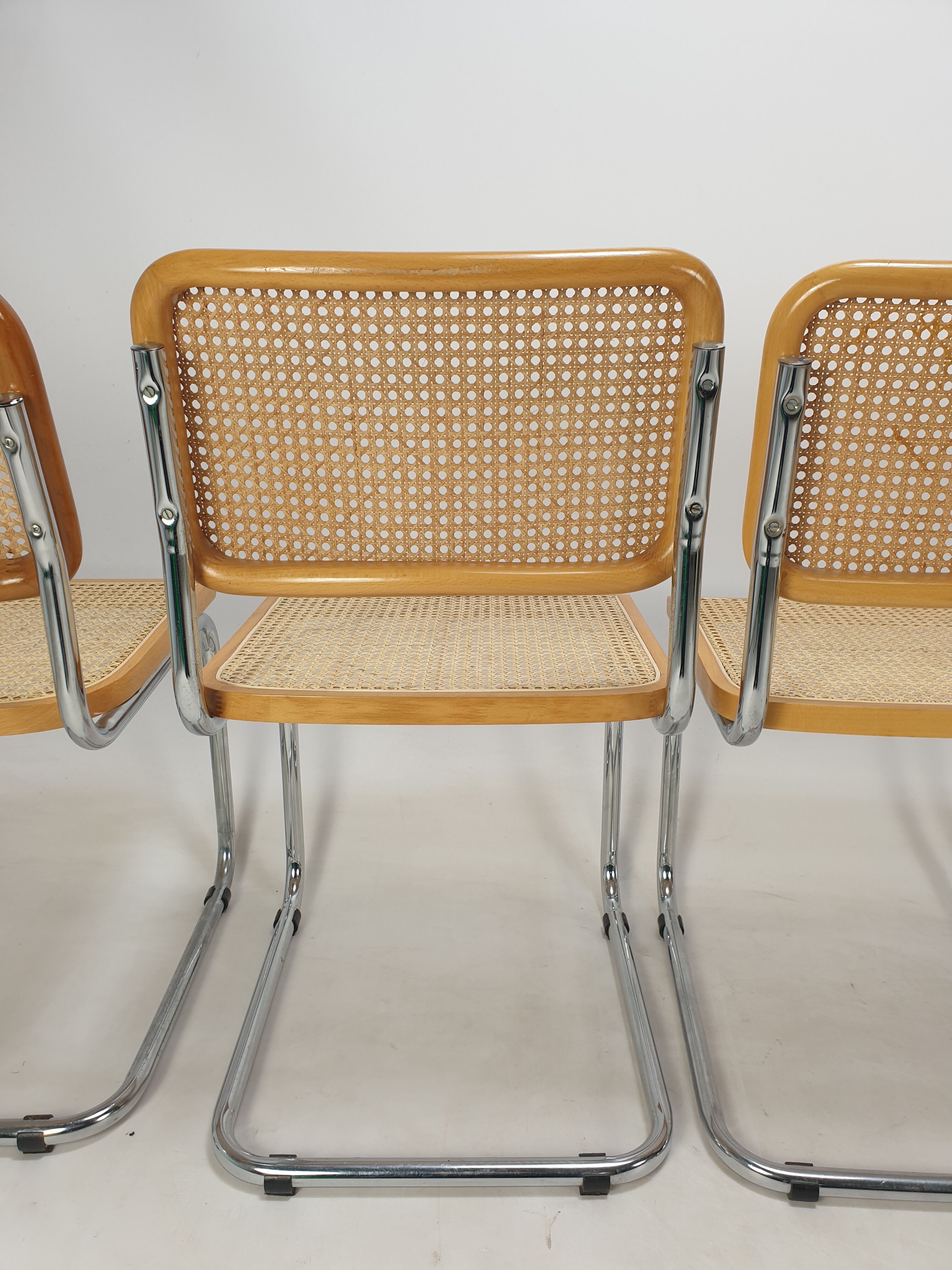 Set of 5 vintage Cesca chairs by Marcel Breuer