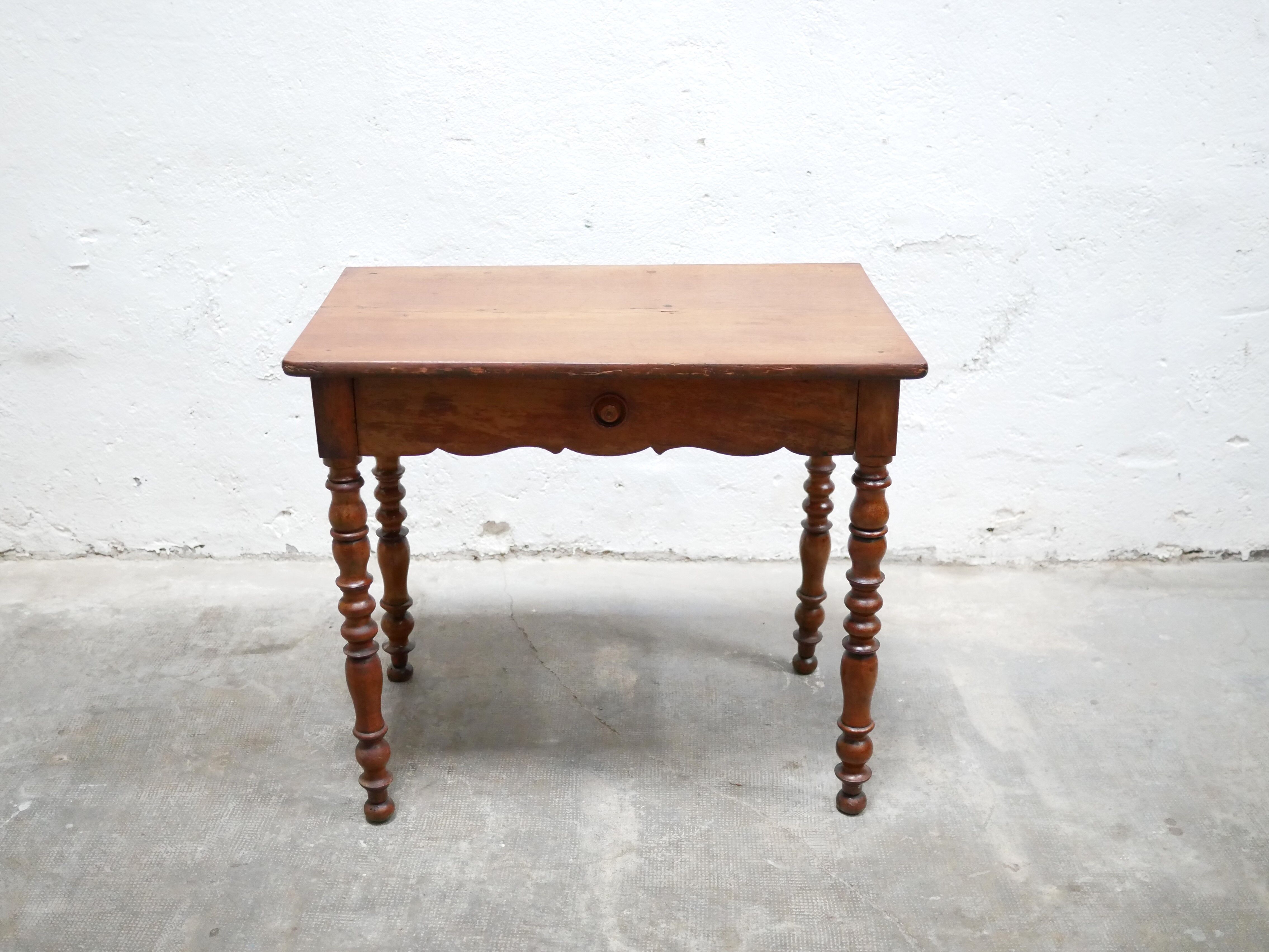 Vintage wooden desk side table