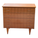 Vintage chest of drawers from the 50s/60s in golden mahogany 4 drawers feet bobbin