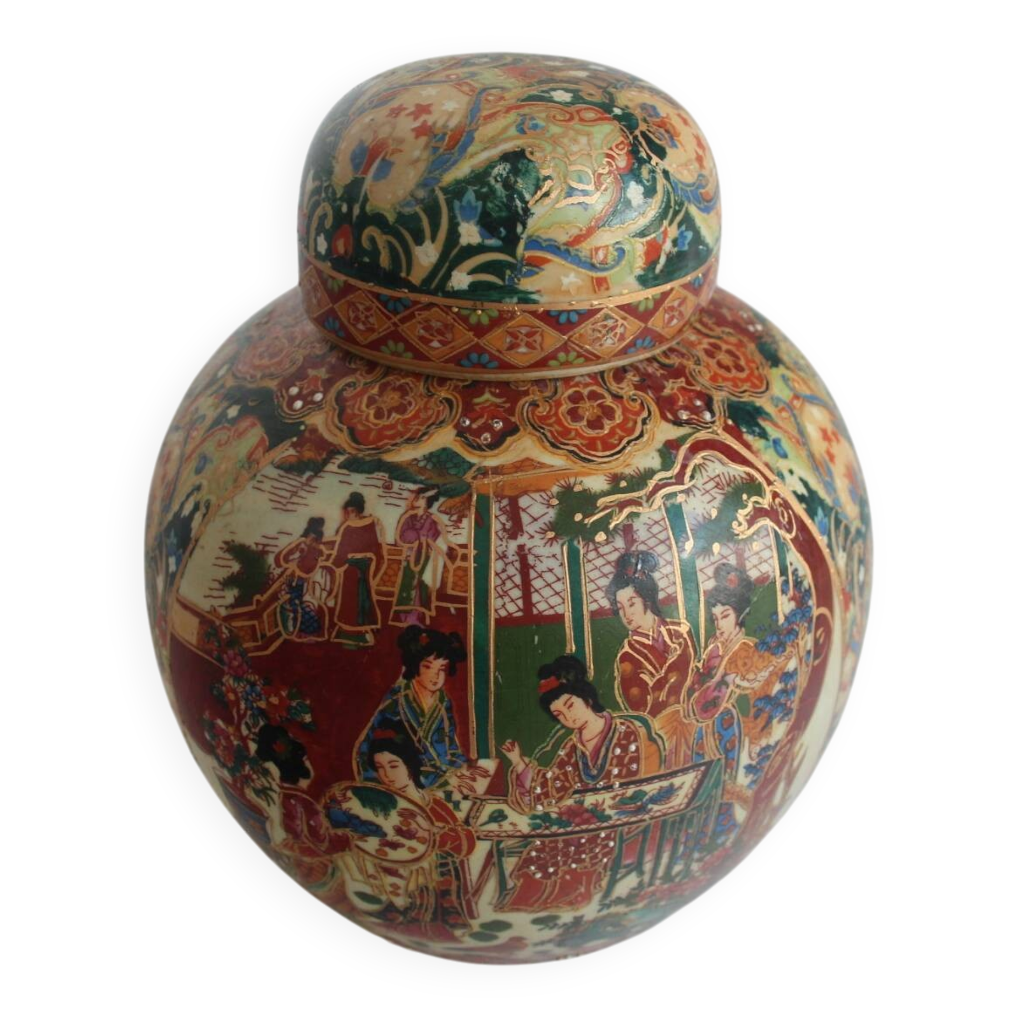 Chinese Porcelain Ginger Jar, Satsuma, 1970's.