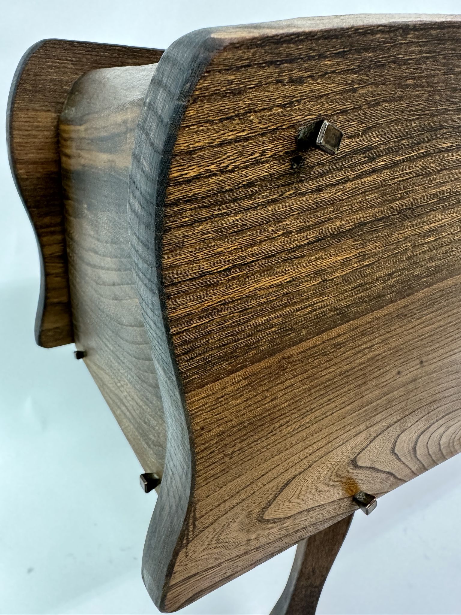 Brutalist solid wooden flower plante, 1970's