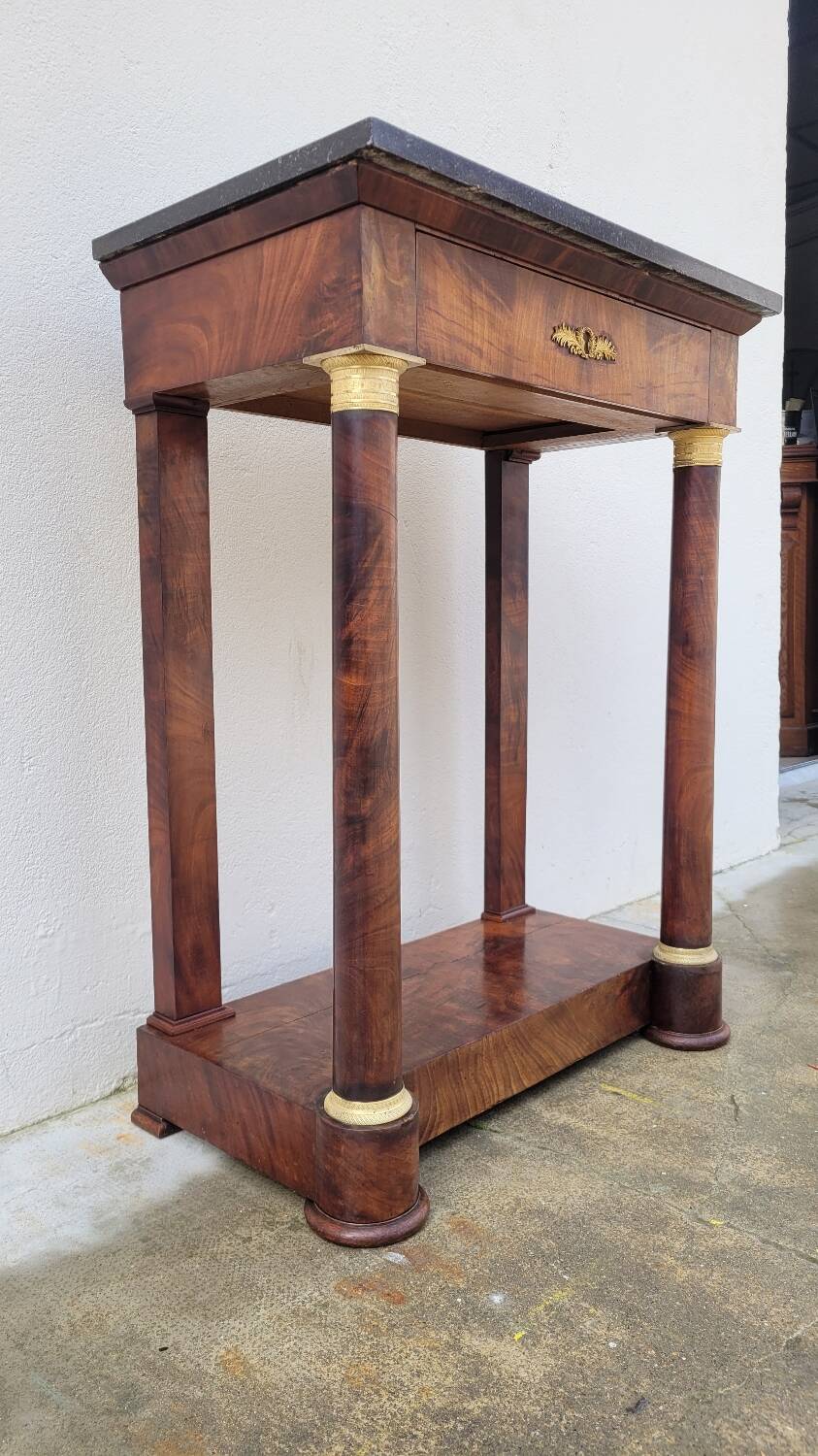 Console Empire en acajou et bronze, XIXème