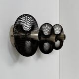 Set of 3 vintage wall lights, metal, France, 1970.