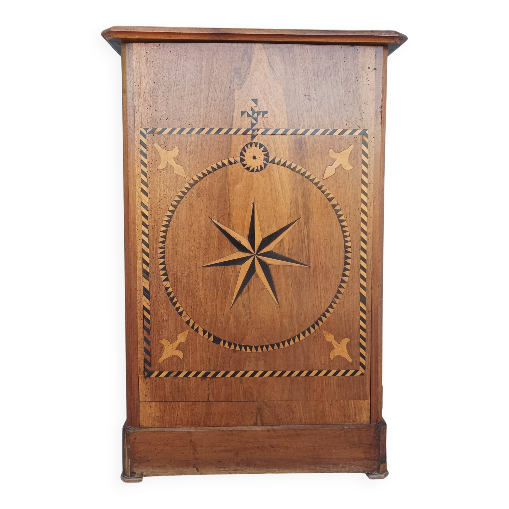 Inlaid walnut entryway sideboard