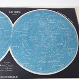 Lithograph plate of the sky, stars and astronomy 1900